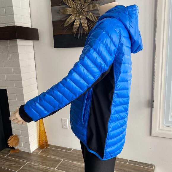 HBC Women's Sport Down Filled Puffer Blue Jacket SZ L - Picture 2 of 14